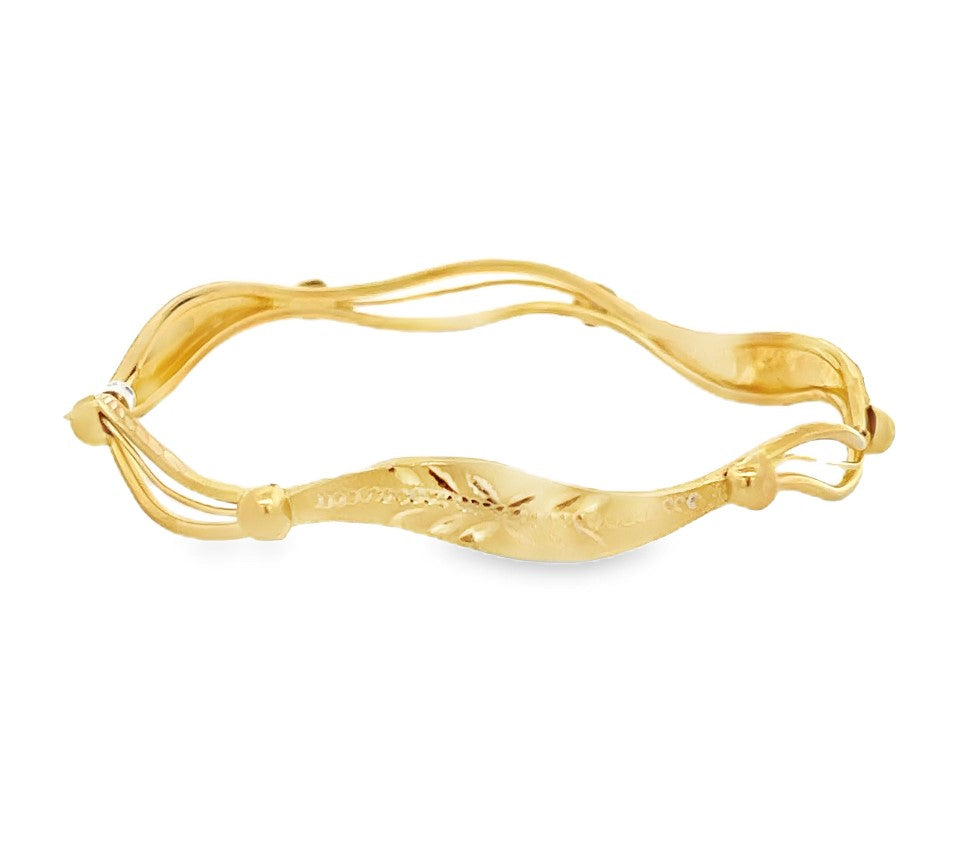 22K Yellow Gold Classic Solid Bangle Bracelet