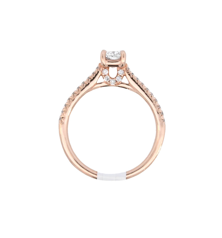 14K Rose Gold 0.75ct Radiant Diamond Solitaire Ring