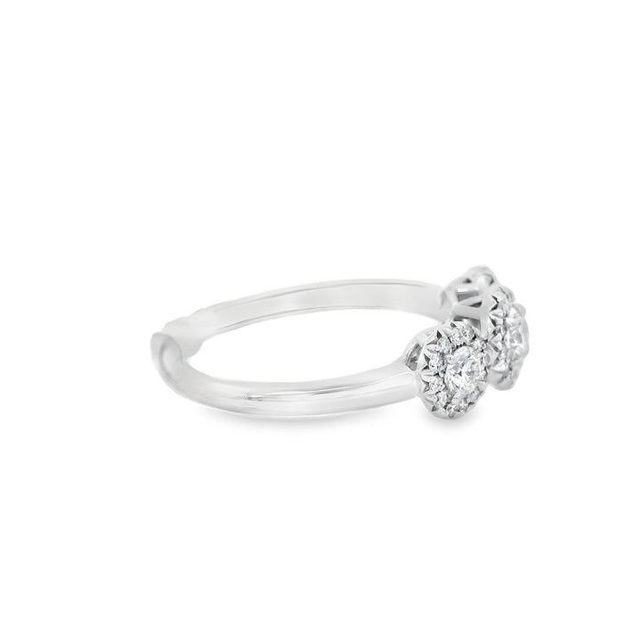 Platinum Round Diamond 0.17Ct 3 Stone Engagement Ring