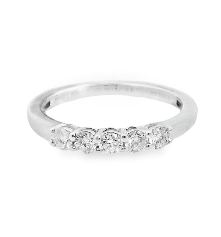 18K White Gold 0.42ctw Diamond Shared Prong Band