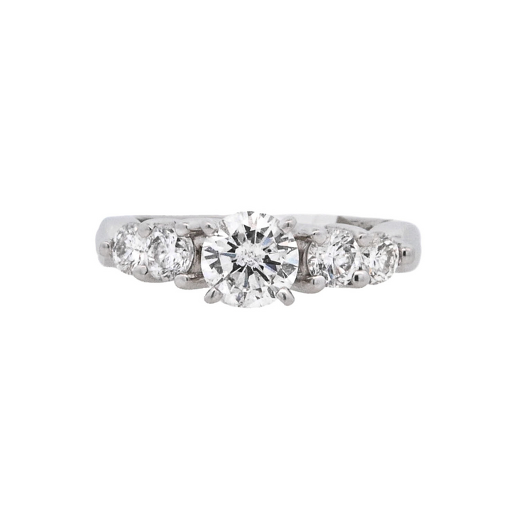 14K White Gold 1ct Five-Stone Diamond Engagement Ring