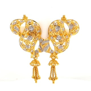 22K Yellow Gold Classic Lightweight Elegant Earrings