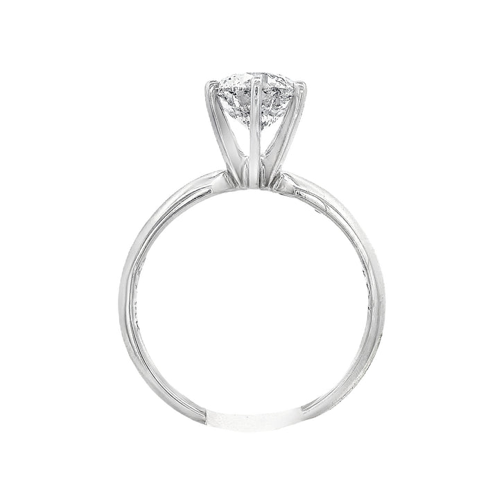 14K White Round Diamond 1.46Ct Solitaire Engagement Ring