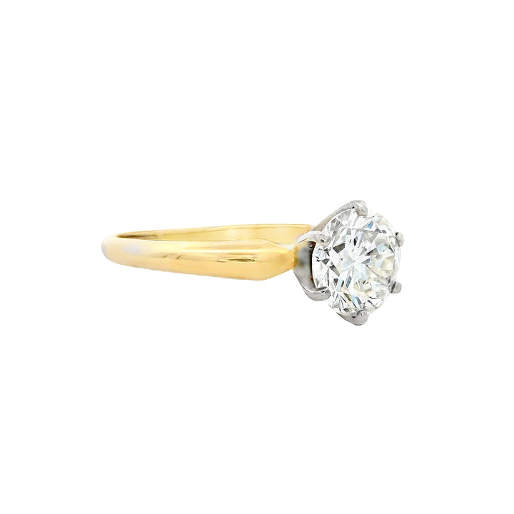 14K Yellow Round Diamond 1.00Ct Solitaire Engagement Ring