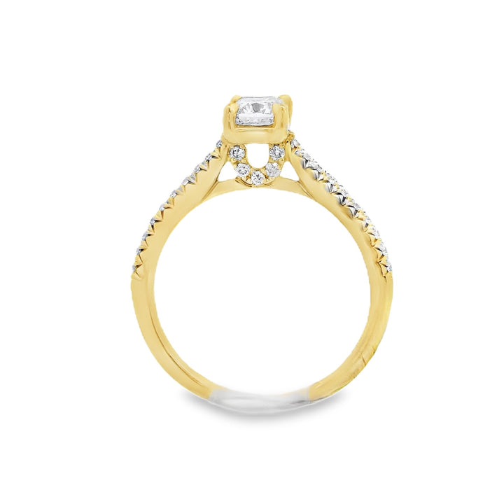 14K Yellow Radiant Diamond 0.75Ct Solitaire Engagement Ring