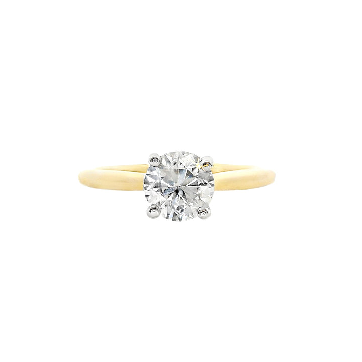 14K Yellow Round Diamond 1.00Ct Solitaire Engagement Ring