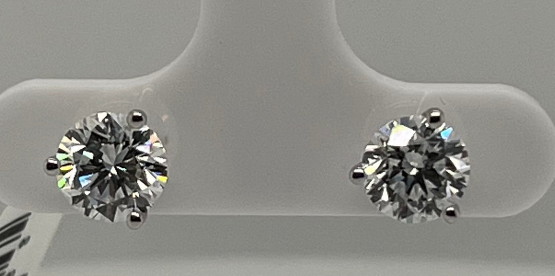14K White Gold Lab Diamond Martini Stud Earrings