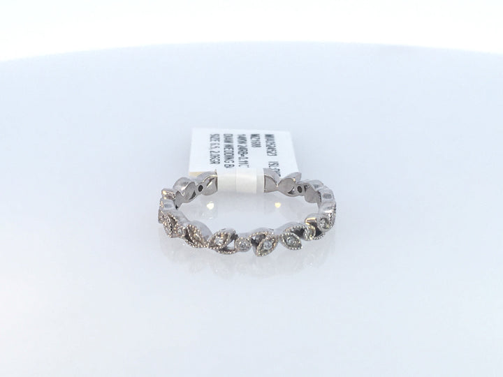 14K White Gold 0.11ct Diamond Women's Wedding Band