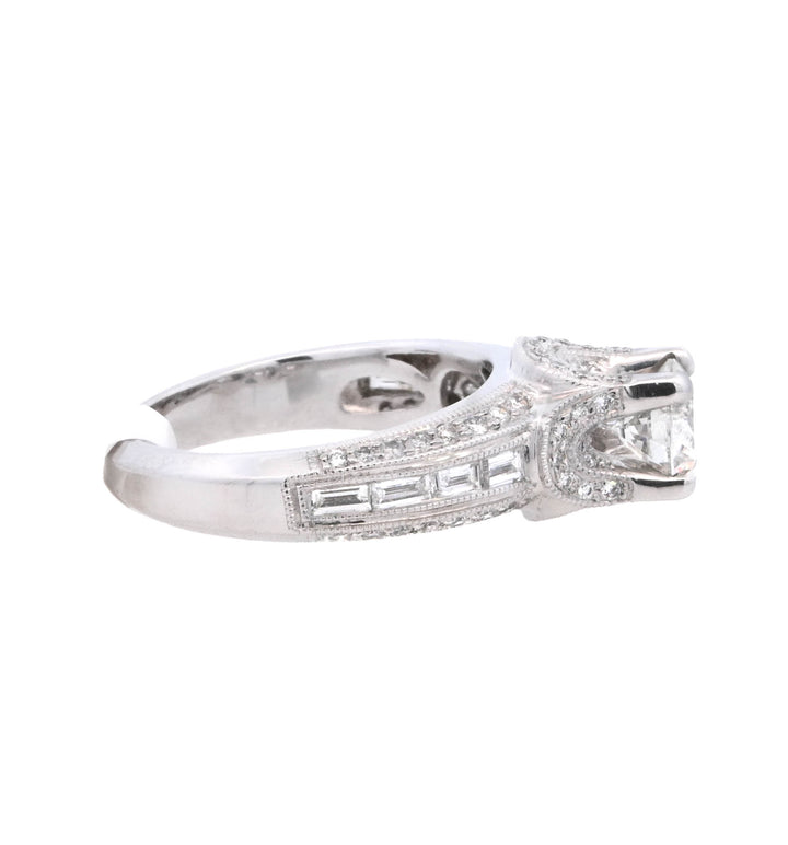 14K White Gold Vintage 1ct Diamond Engagement Ring