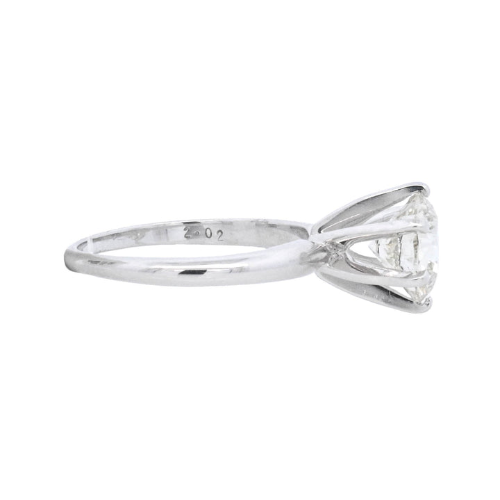 14K White Gold Round Diamond 2.02Ct Solitaire Engagement Ring