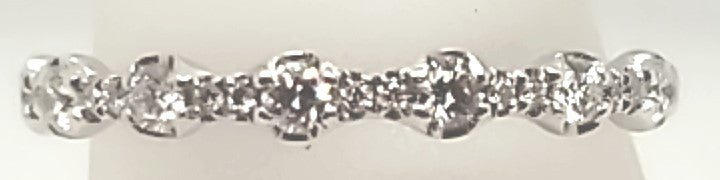 14K White Gold 0.31CT Diamond Half Anniversary Band