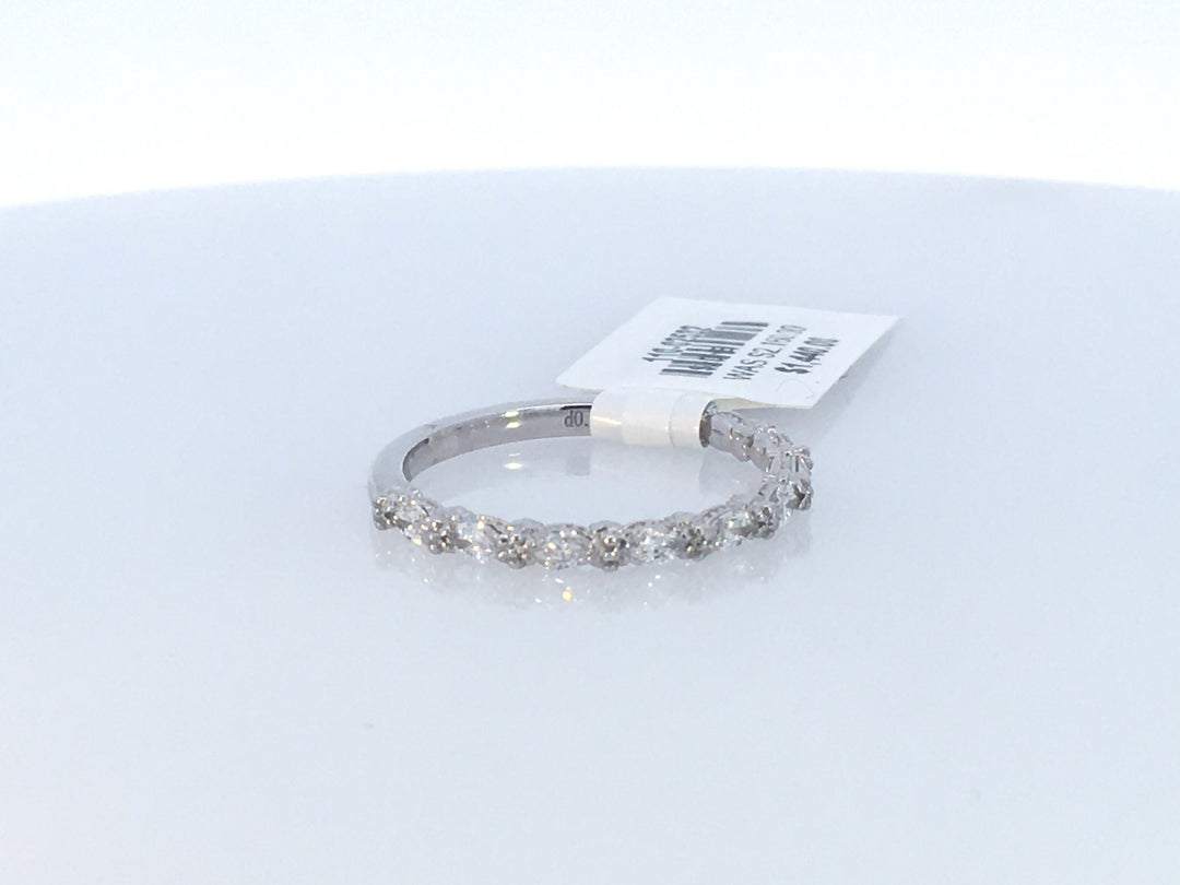 14K White Gold 0.40ct Marquise Diamond Wedding Band