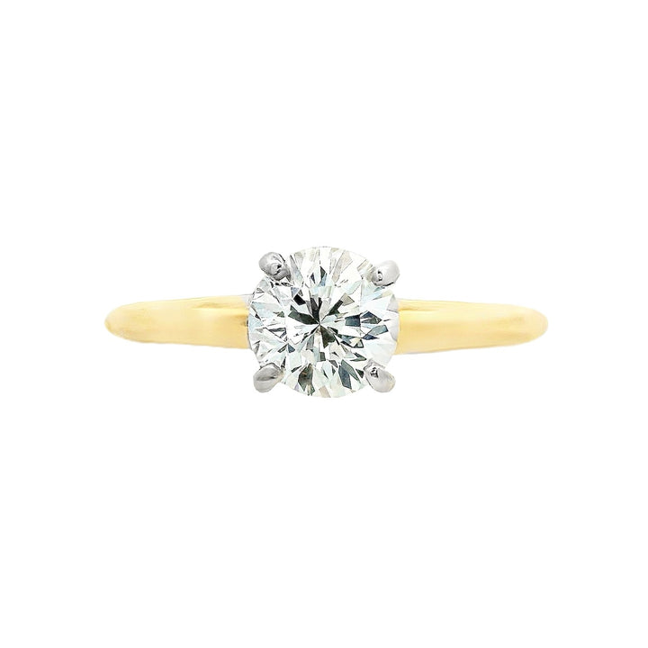 14K Yellow Gold Round Diamond 0.70Ct Solitaire Engagement Ring
