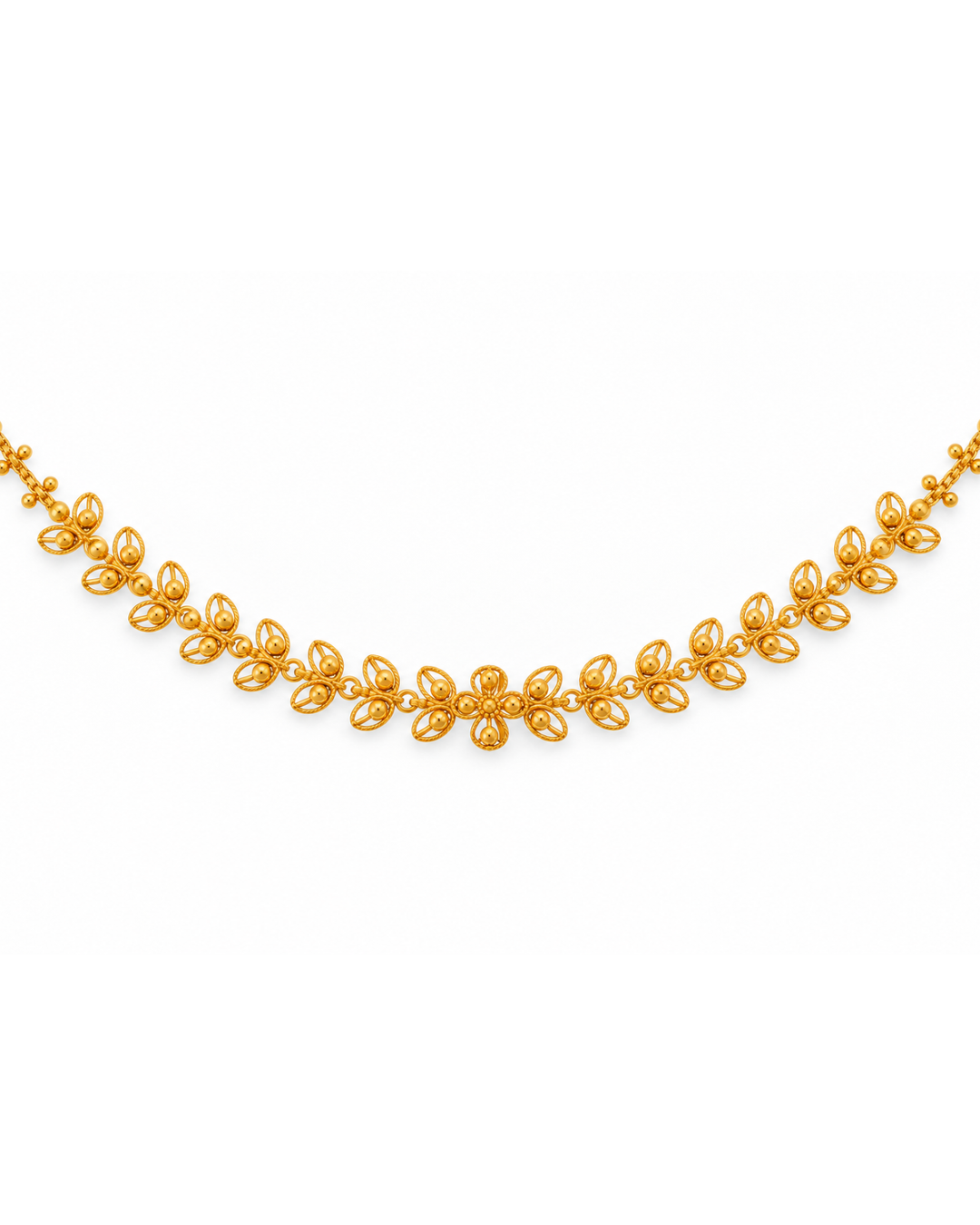 22K Yellow Gold Beaded Leaf Elegant Bracelet