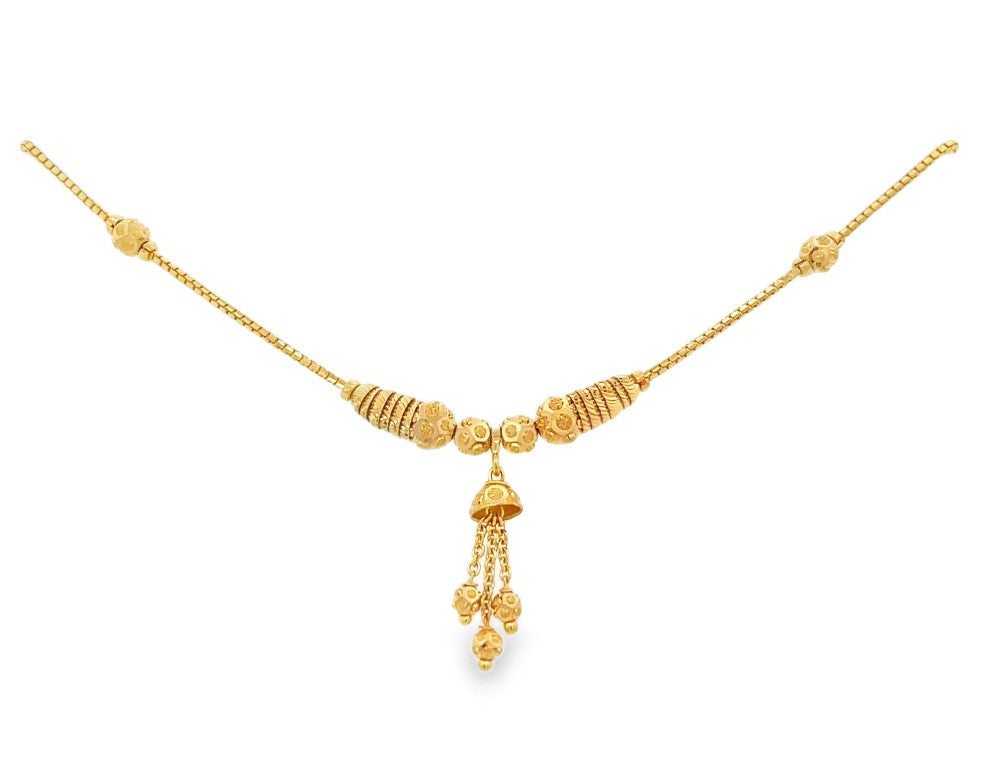22K Yellow Gold Classic Indian Charm Bracelet
