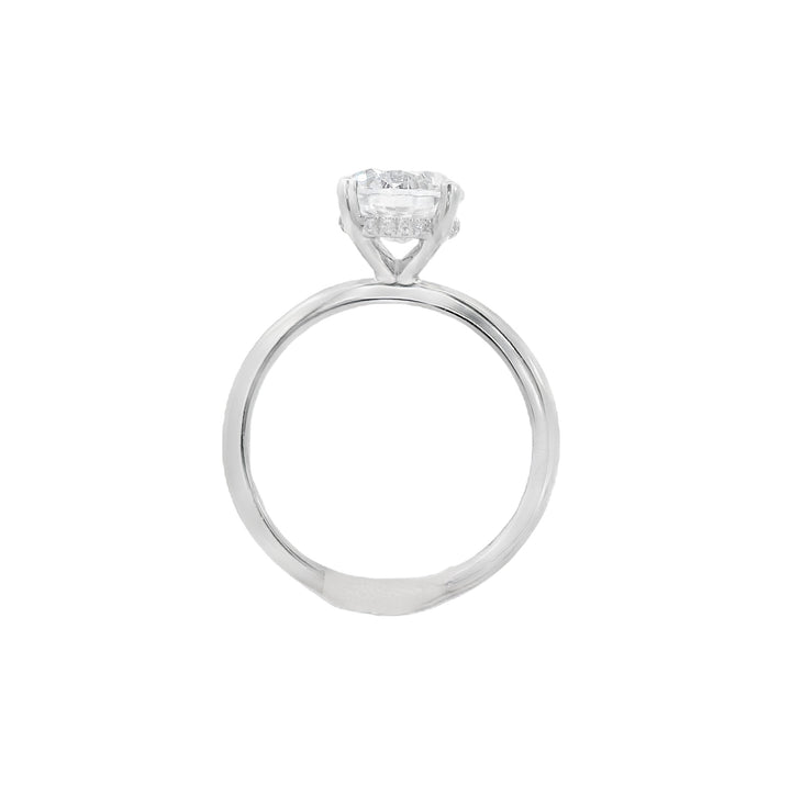 14K White Round Diamond Solitaire Engagement Ring