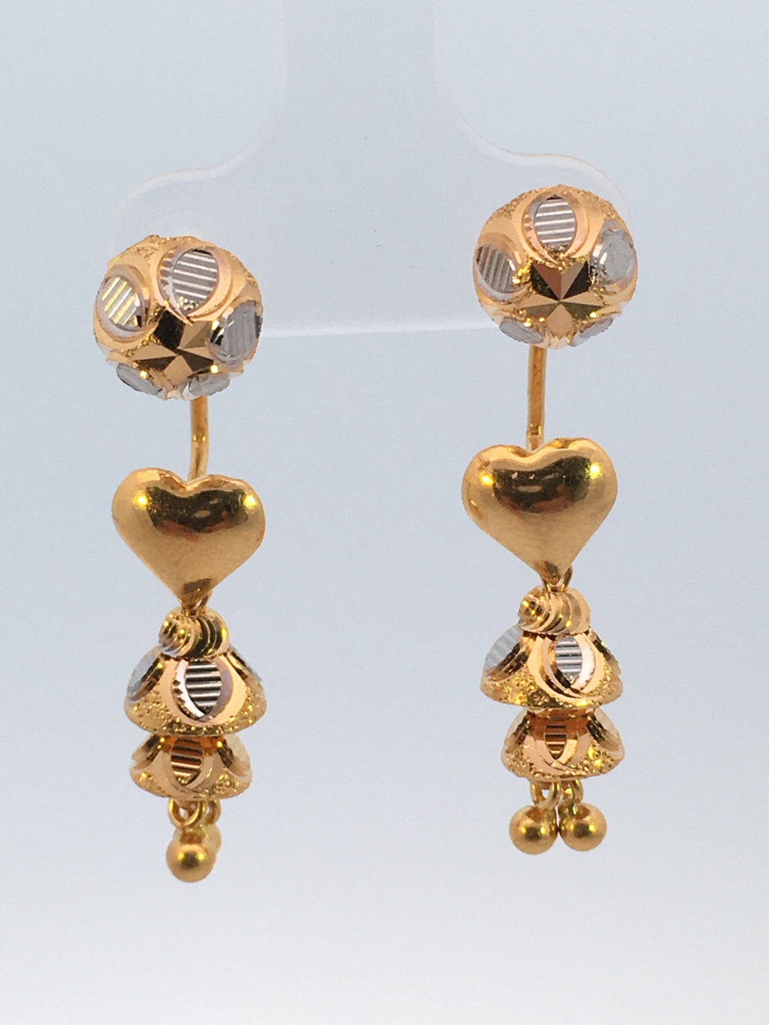 22K Yellow Gold Elegant Dangling Ladies Earrings