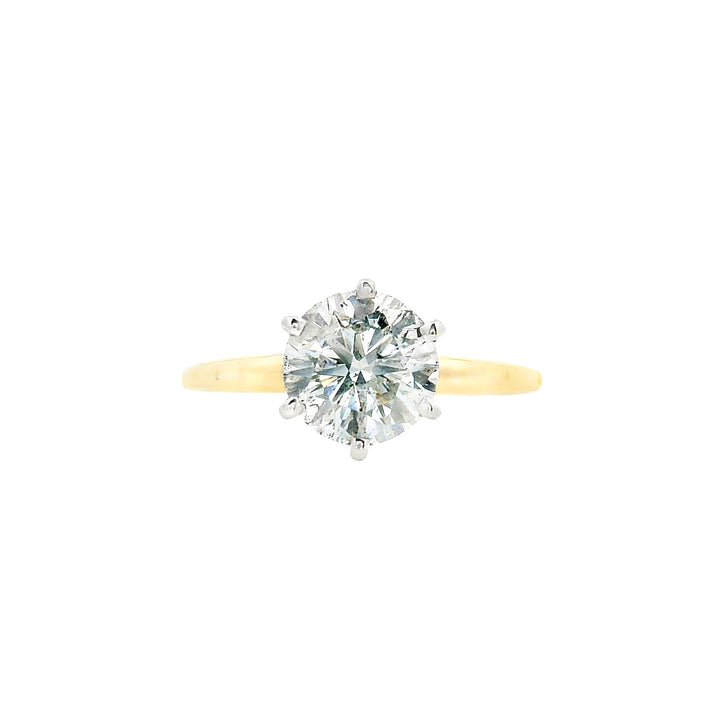 14K Two- Tone Round Diamond 1.23Ct Solitaire Engagement Ring