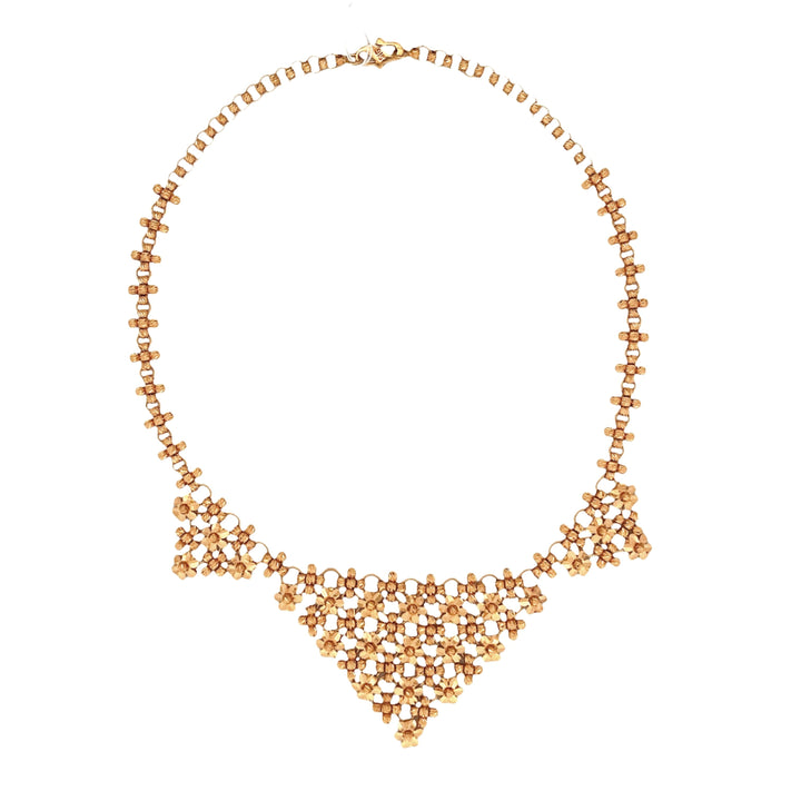 22K Yellow Gold Floral Pendant Necklace Delicate Design