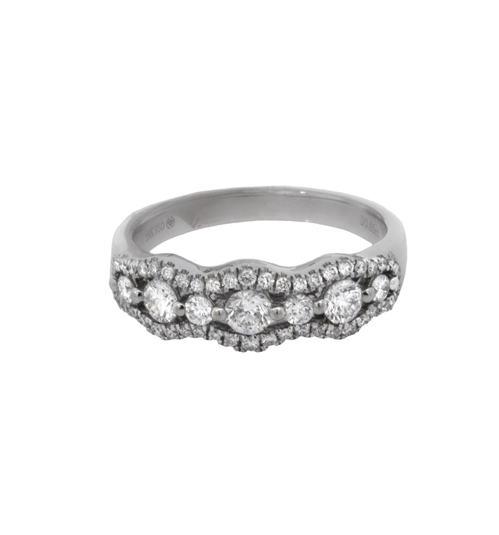18K White Gold 0.65ct Round Diamond Women's Anniversary Band