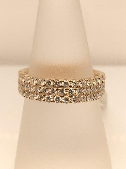 14K Yellow Gold 0.73ctw Pave Diamond Wedding Band