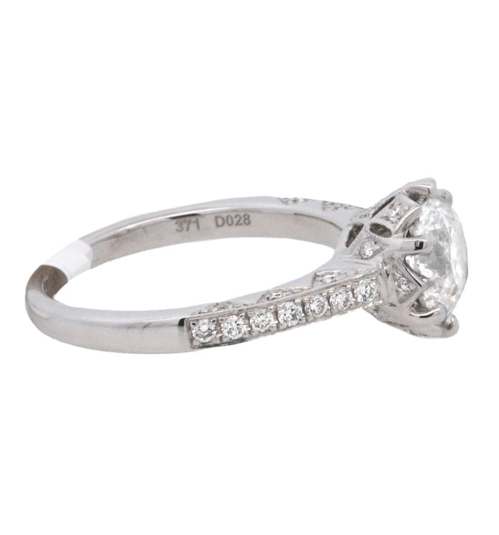 18K White Round Diamond 1.86Ct Solitaire Engagement Ring