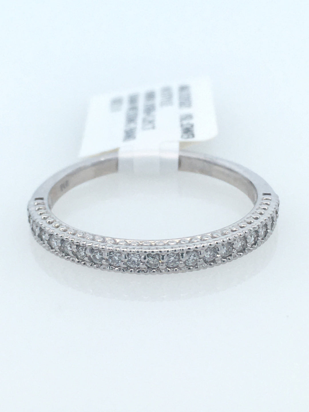 14K White Gold 0.25ct Diamond Milgrain Wedding Band