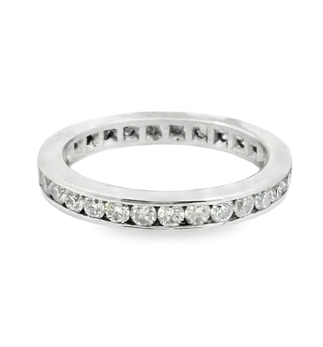 14K White Gold 1.00ct Diamond Eternity Women's Wedding Band