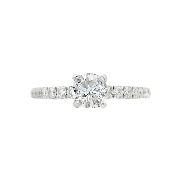 14K White Gold Round Diamond 0.63Ct Solitaire Engagement Ring