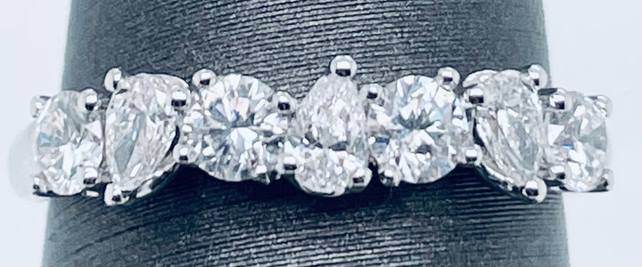 14K White Gold 0.80CT Diamond Multi-Cut Wedding Band