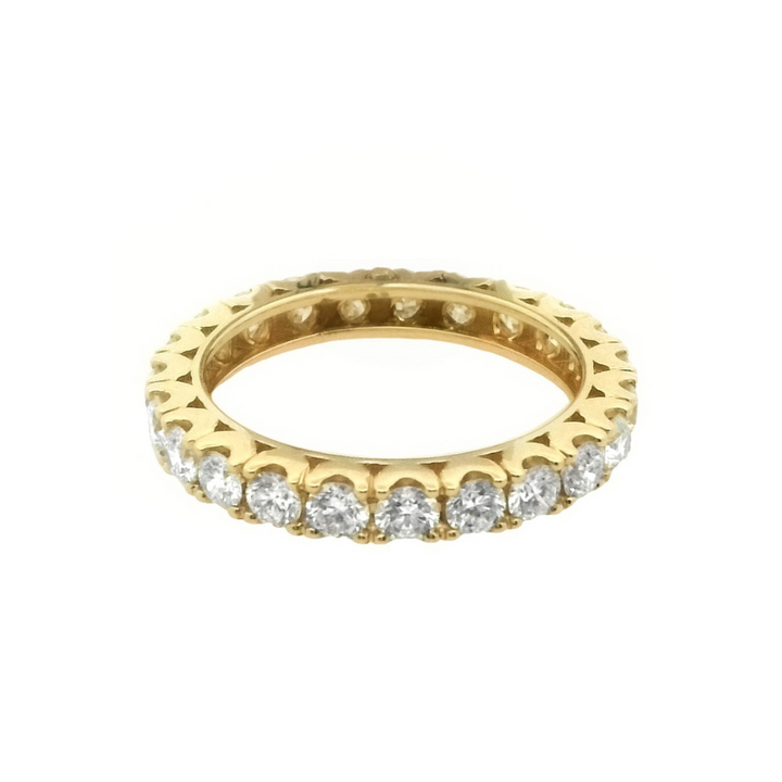 14K Yellow Gold 1.85ctw Round Diamond Eternity Wedding Band