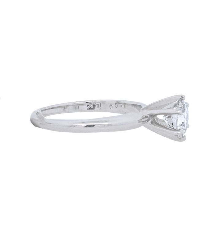 14K White Gold 1.00 Ct Round Diamond Solitaire Ring