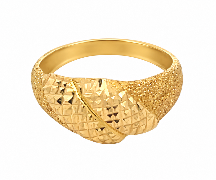 22K Yellow Gold Classic Minimalist Band Ring, Size 8