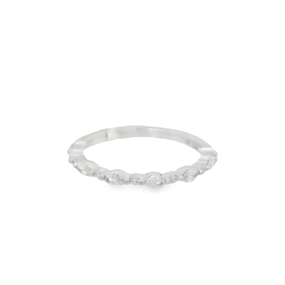 14K White Gold 0.35ct Diamond Stackable Wedding Band