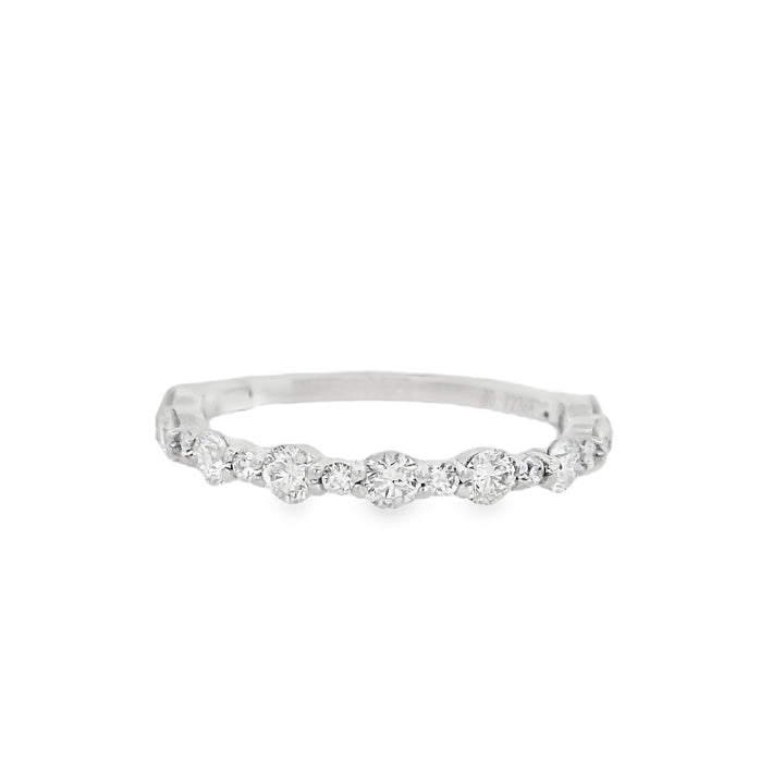 14K White Gold 0.72ct Diamond Half Anniversary Women's Wedding Band