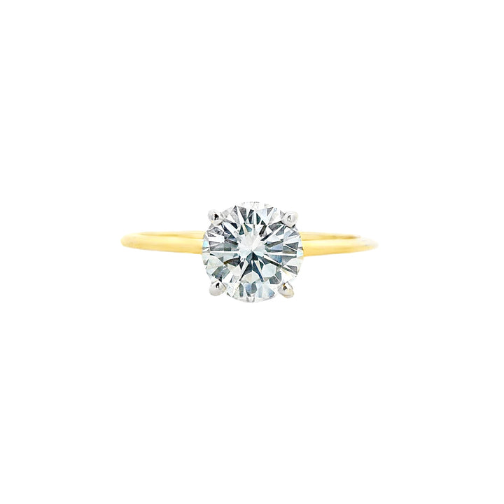 14K Two- Tone Round Diamond 1.00Ct Solitaire Engagement Ring