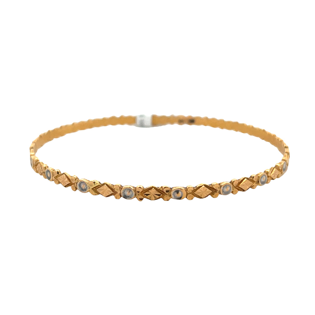 22K Yellow Gold Classic Women's Bangle Bracelet
