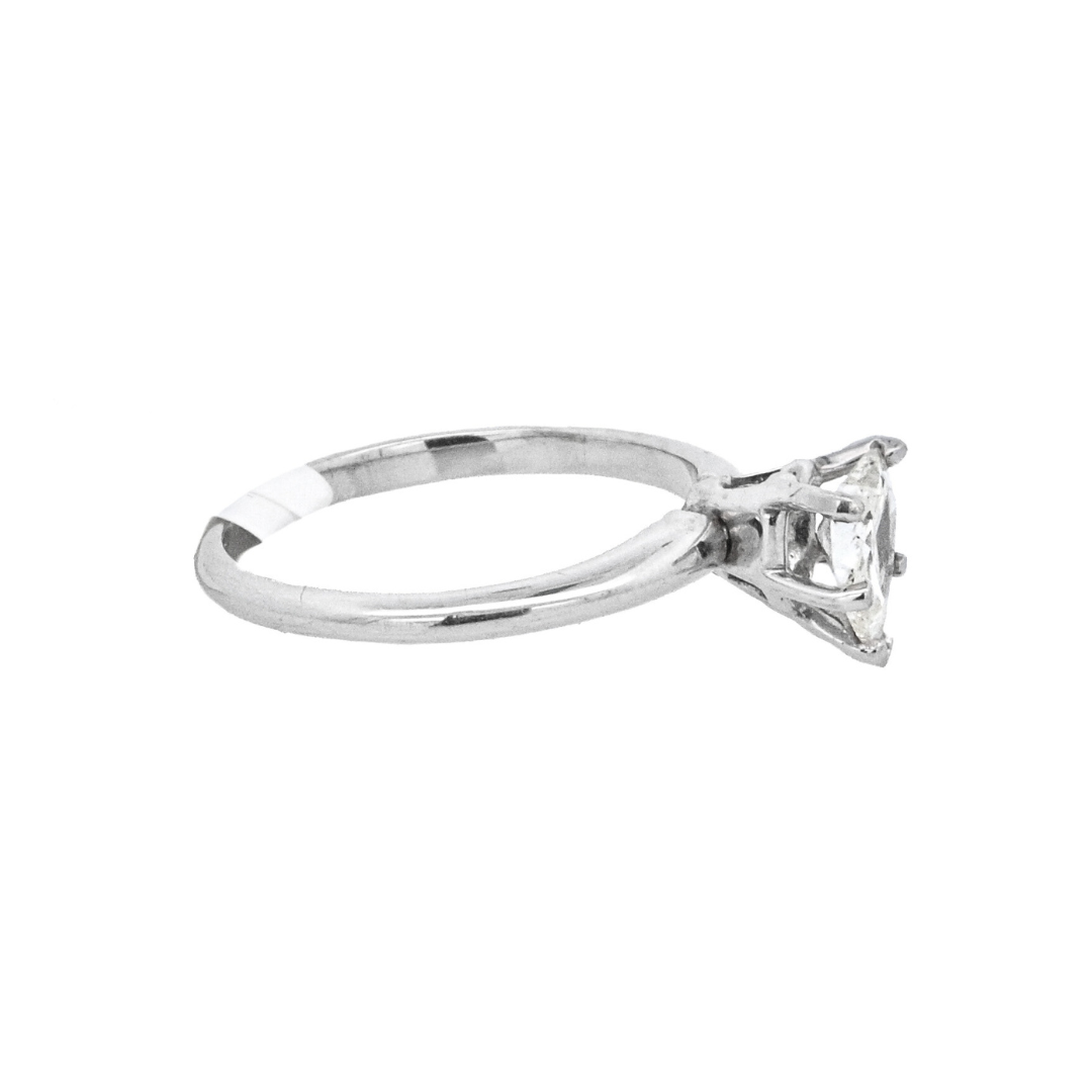 14K White Heart Diamond 0.59Ct Solitaire Engagement Ring