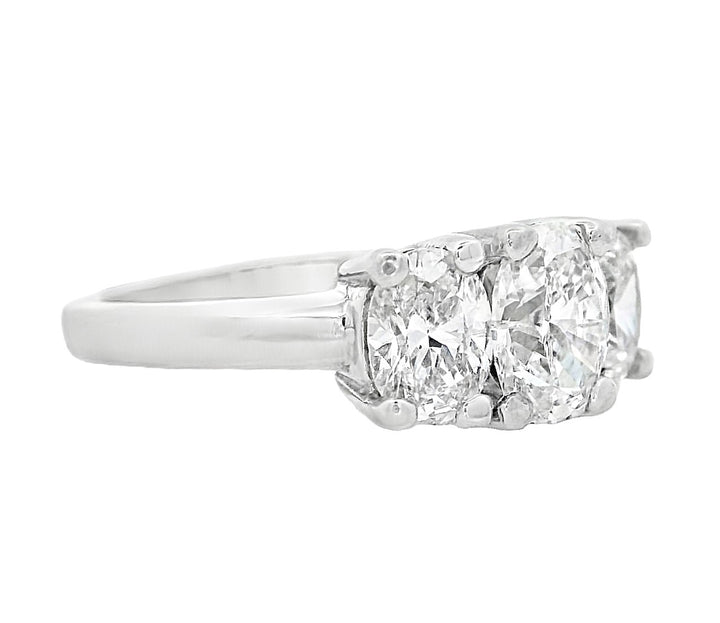 Platinum Oval Diamond 1.00Ct 3 Stone Engagement Ring