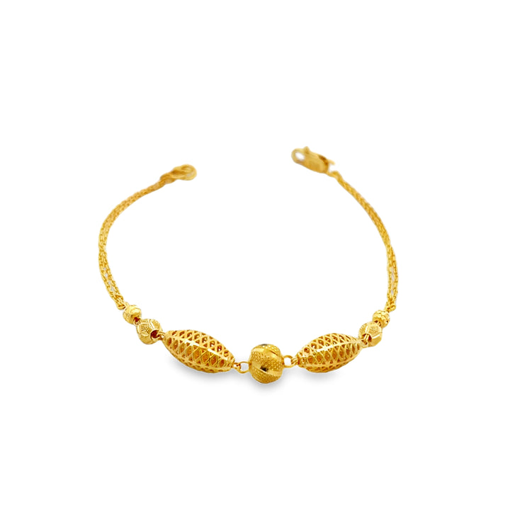 22K Yellow Gold Delicate Minimalist Chain Bracelet