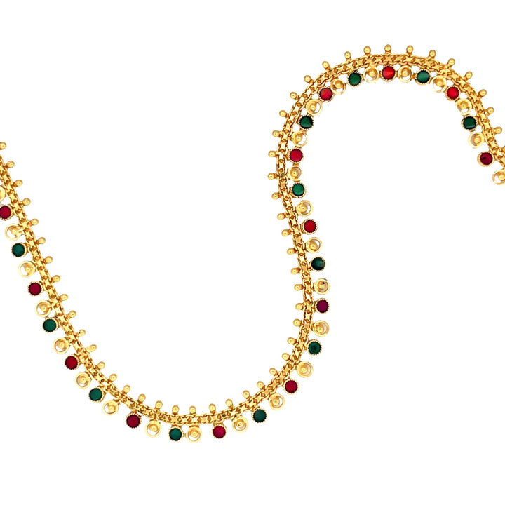 22K Yellow Gold Traditional Minakari Artisan Necklace