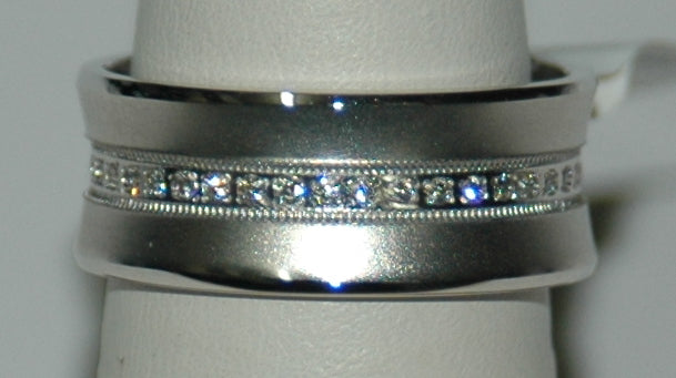 14K White Gold 0.20ct Diamond Anniversary Women's Wedding Band