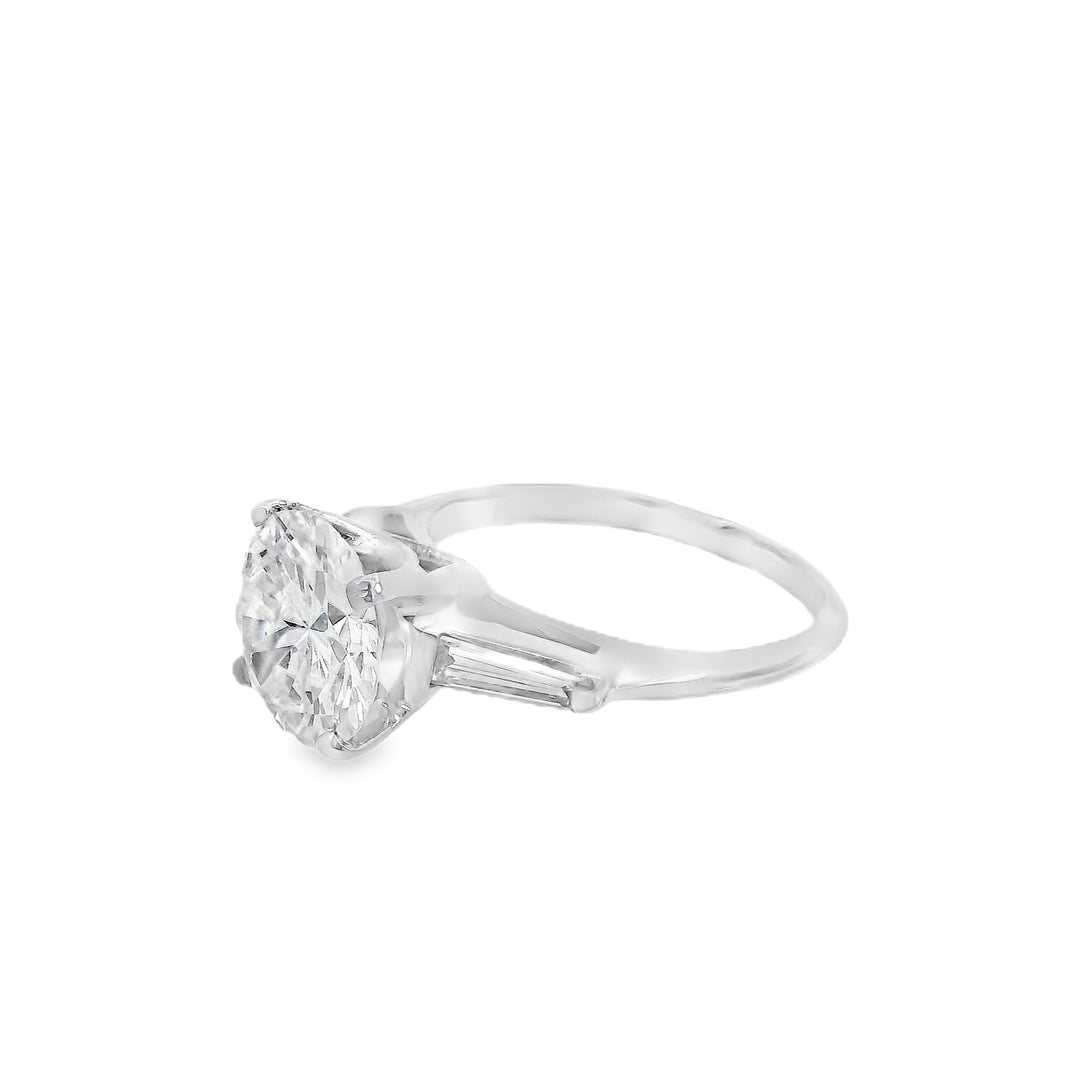 Platinum Round Diamond 2.48Ct Solitaire Engagement Ring