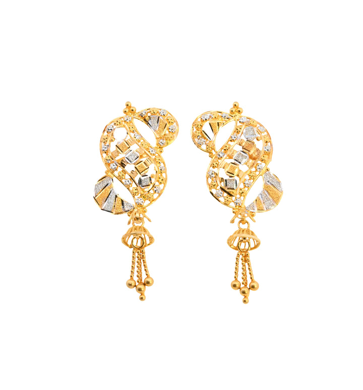 22K Yellow Gold Classic Lightweight Elegant Earrings