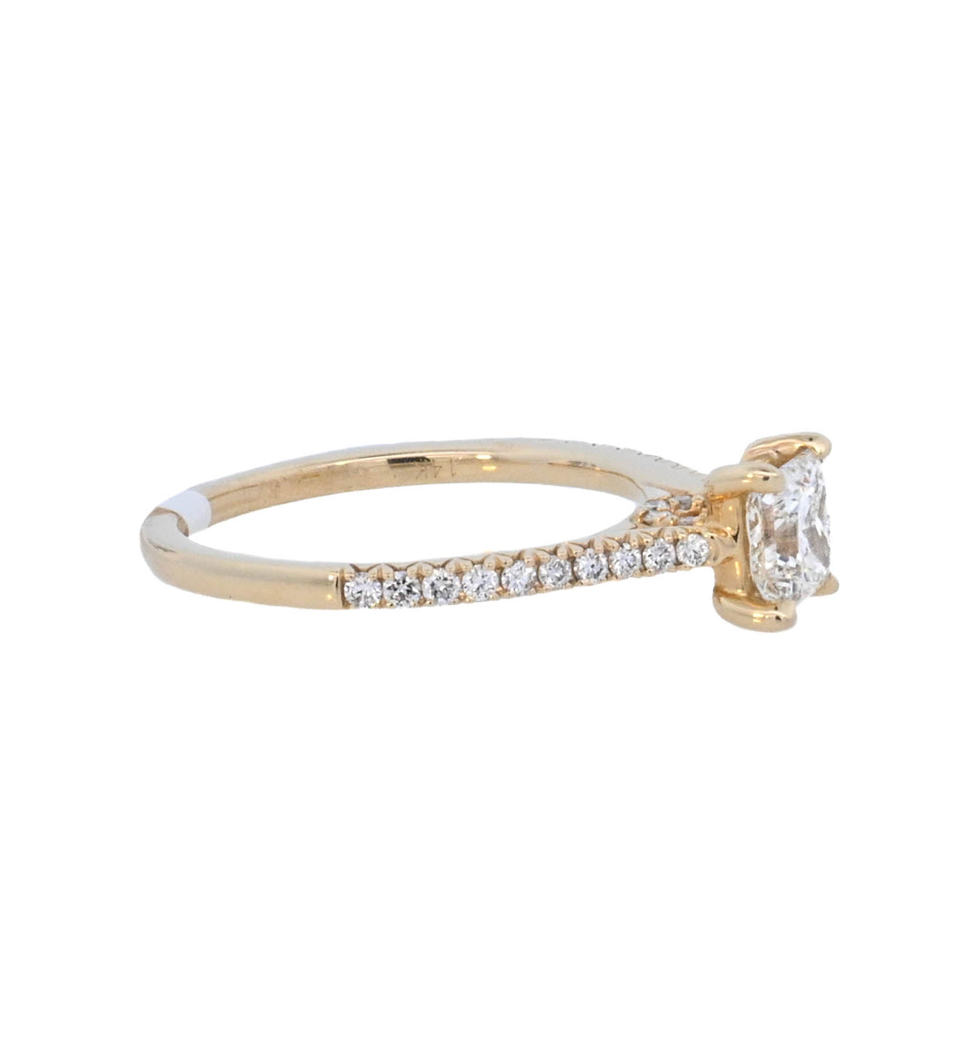 14K Yellow Gold 0.75Ct Princess Diamond Engagement Ring