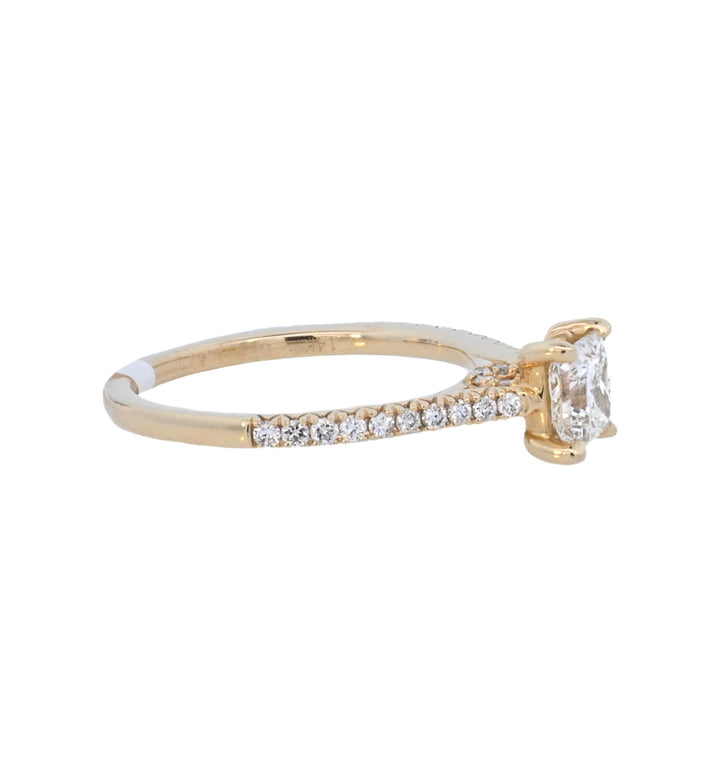 14K Yellow Gold 0.75Ct Princess Diamond Engagement Ring
