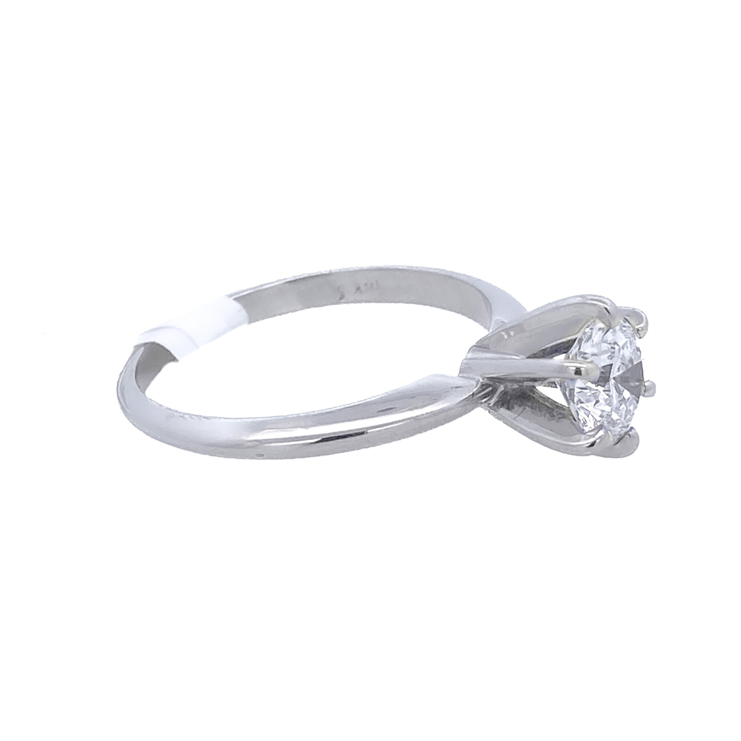 14K White Gold 0.75CT Round Diamond Solitaire Ring