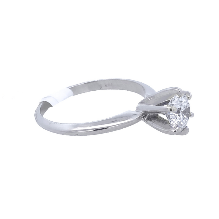 14K White Gold 0.75CT Round Diamond Solitaire Ring