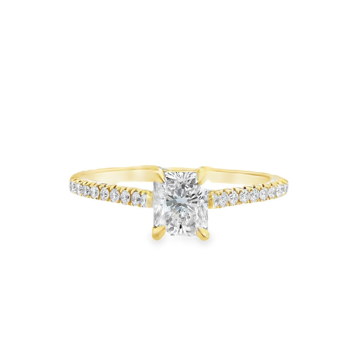 14K Yellow Radiant Diamond 0.75Ct Solitaire Engagement Ring