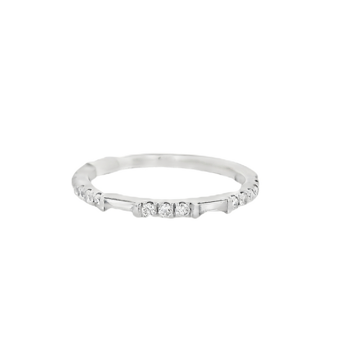 14K White Gold 0.31CT Diamond Stackable Wedding Band